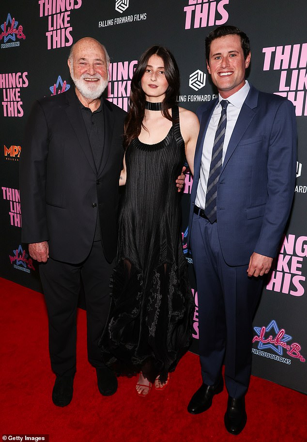 Rob, Romy and Jake on a red carpet in Los Angeles on May 13 this year