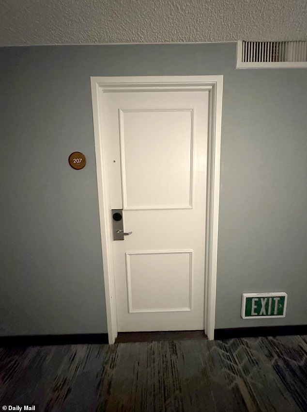 Photos of the outside of the room taken on Wednesday showed that there was no crime scene tape blocking off the room where Reiner stayed