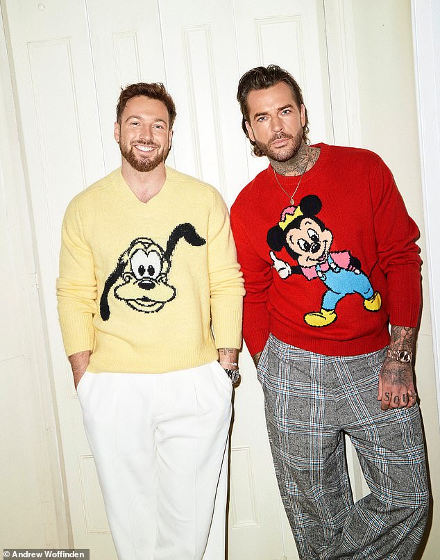 The reality stars both wear jumpers from the Zara x Disney collection, with Pete also wearing trousers from the High Street brand and Sam wearing a white pair from Sandro