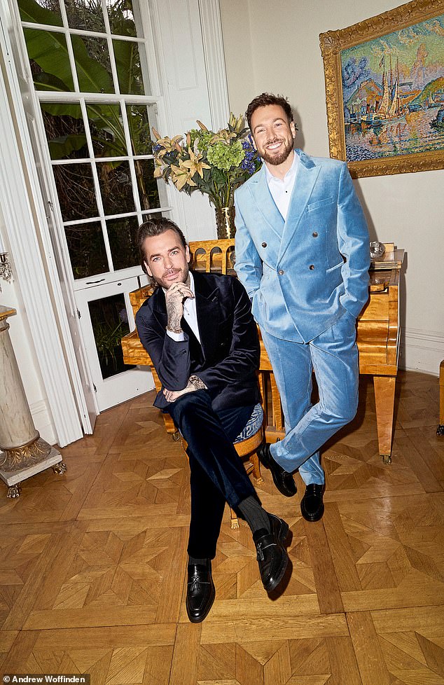 Pete wears a shirt and suit from Reiss with Asos loafers, while Sam wears an Asos suit, Reiss shirt and shoes from Bobbies