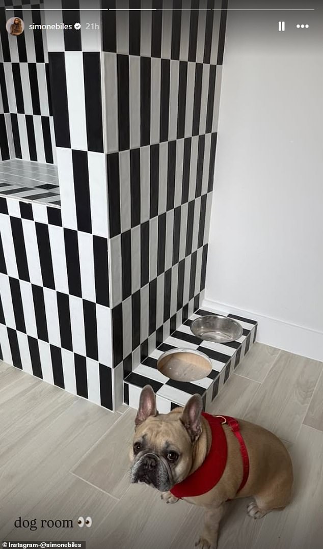 Biles regularly shares images of the family's other dogs on her social media pages