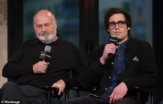 After storming out of the party, Nick had checked into a hotel in Santa Monica, where staff discovered a shower 'full of blood' and a trail of blood leading toward his bedroom, according to TMZ; he's pictured with his father Rob in 2016 in NYC