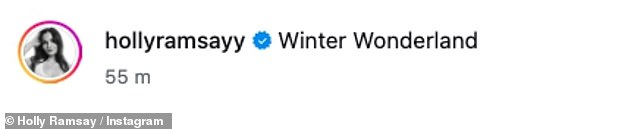 She stood in the snow with picturesque views behind her and captioned the post: 'Winter Wonderland'