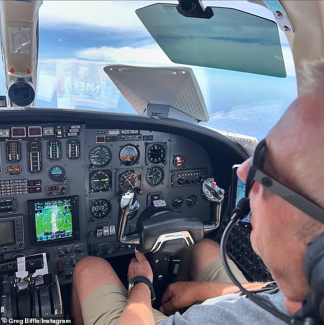 The avid flyer is seen inside the same plane that crashed Thursday