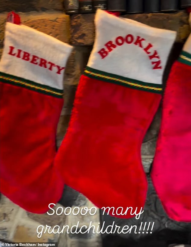But speculation was rife the family could be reunited for the holidays last week, after Victoria's mother Jackie hung Brooklyn's personalised stocking on her fireplace, hinting that her grandson could be coming home for Christmas