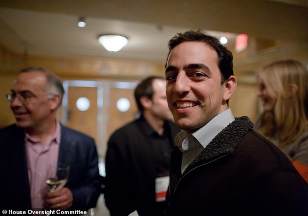 Former YouTube CEO Salar Kamangar (right) and David Brooks (left, background) were photographed at the 2011 dinner