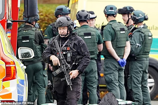 An armed police officer outside the Hebrew Congregation synagogue in October. The Prime Minister admitted in a new report that anti-Semitism has been 'rising in recent years', in many cases driven by 'hatred of the world's only Jewish state, Israel'