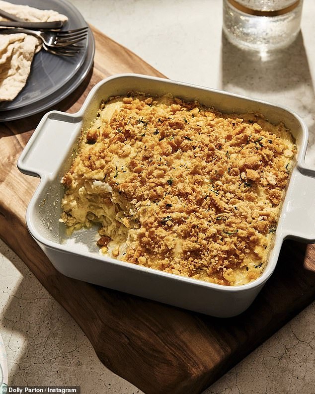 Dolly shared a picture of one of their comfort food recipes at the time of the cookbook's release in September 2024