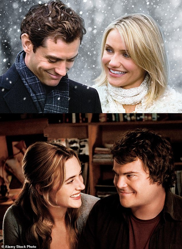 Jude Law, Cameron Diaz (top), Kate Winslet and Jack Black (above) in Christmas favourite The Holiday