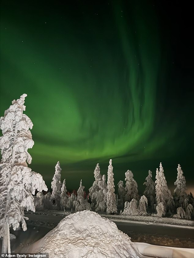 The trip to Finland gave them an opportunity to see the Northern Lights, with Peaty later sharing a photo on social media