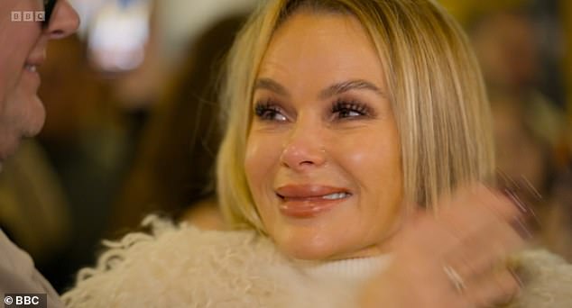 Amanda was visibly emotional during a particularly festive scene of the pair's one-off Christmas special
