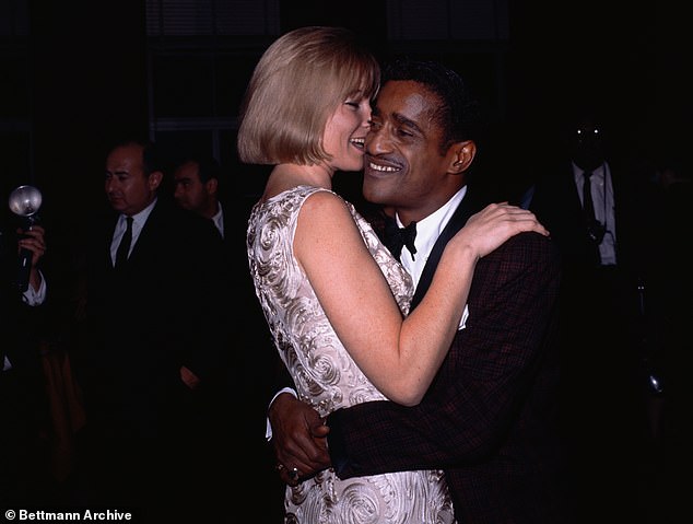 Davis Jr famously broke off his engagement to Canadian dancer Joan Stuart after meeting Britt at the Mocambo nightclub on Hollywood's Sunset Strip in 1960 (pictured that same year)