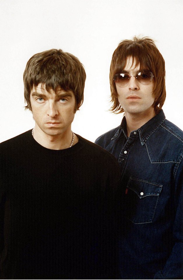 Noel and Liam Gallagher, from Oasis, in a promotional photo for a Sky Box Office special.