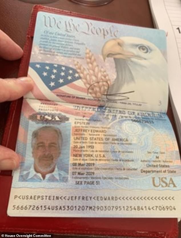 The new tranche of pictures includes a snap of Epstein's passport, issued just four months before his arrest in 2019