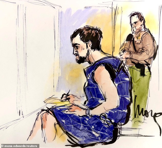 Nick was in court Wednesday wearing a blue anti-suicide vest, it was his first appearance since the death of his parents. He has been charged with two counts of first-degree murder