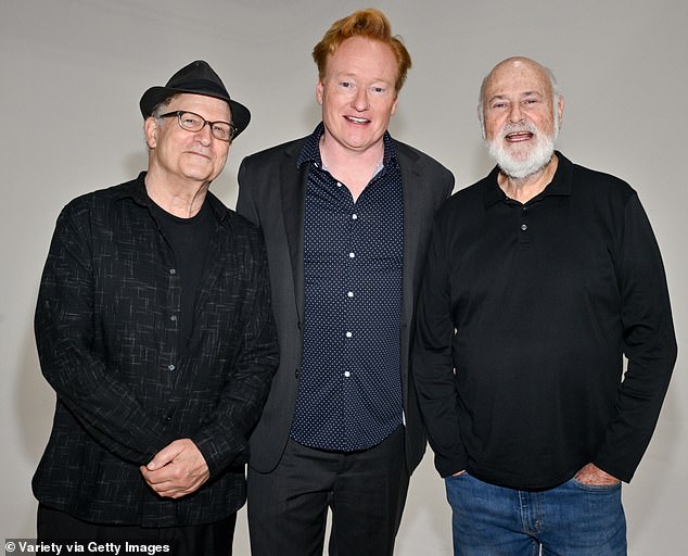 'They got in an argument, the father and son. It got so bad and loud someone wanted to call the police to report it,' one insider claimed. (Pictured: Albert Brooks, O'Brien and Reiner in 2024)