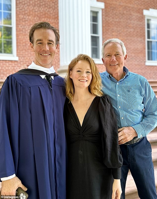 The actor pictured with wife Kimberly and his father James Sr. in an image shared earlier this year