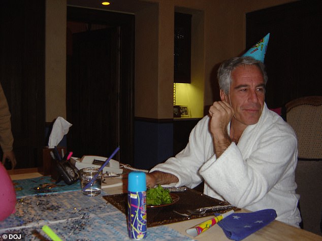 A photo that appears to depict one of Epstein's birthday celebrations