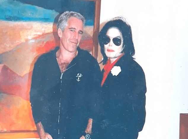 Epstein posing with pop-star Michael Jackson