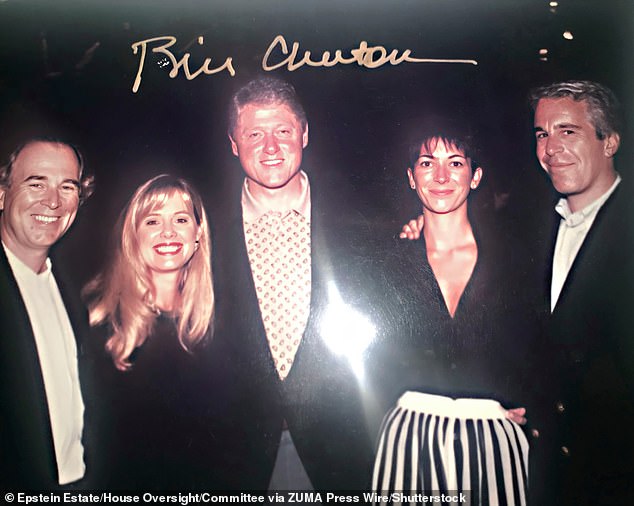 But Democrats were also caught in the crosshairs of the release. The Oversight Committee released an image signed by Bill Clinton showing the former president with Jimmy Buffet, his wife Jane Slagsvol,  Epstein and longtime accomplice Ghislaine Maxwell