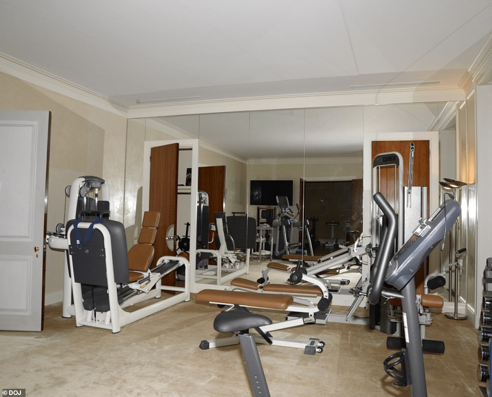 Epstein had an exercise room with multiple machines and a full length mirror