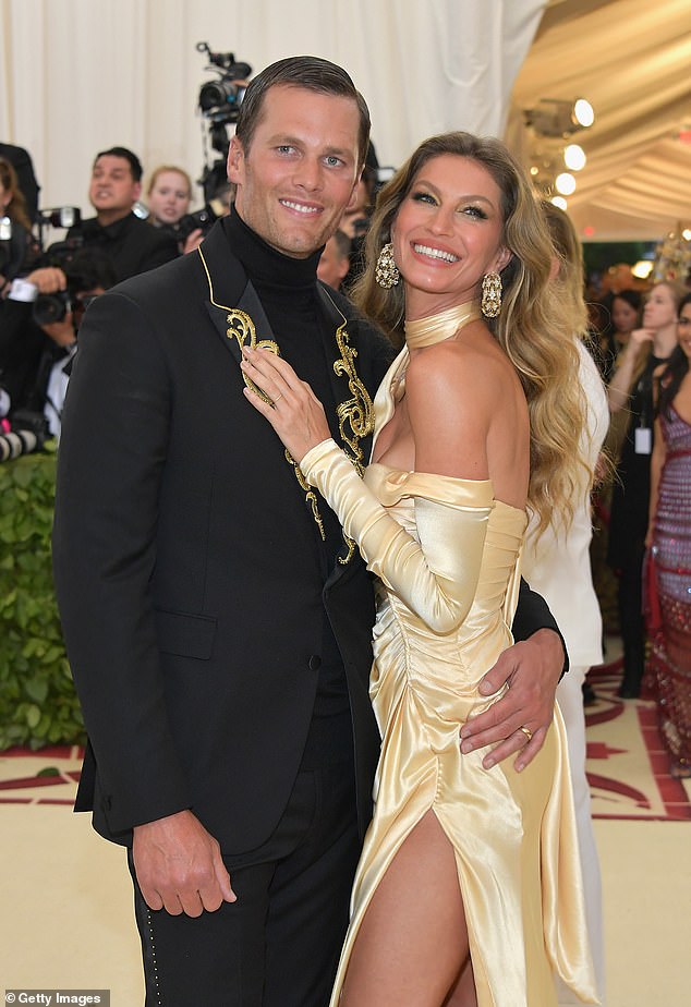 Bündchen met Brady in late 2006 and began dating him early the next year. They got engaged in January 2009 and wed a month later in Santa Monica, followed by a bigger bash at her home in Costa Rica; pictured together in 2018 at the Met Gala in NYC