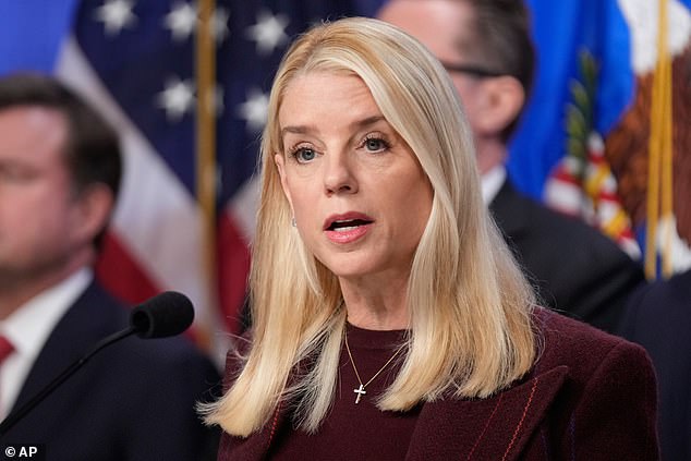 Many Democrats have blasted Attorney General Pam Bondi (pictured) for not putting out the legally required amount of information regarding the billionaire pedophile's crimes