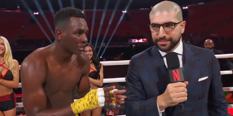 Brutal moment fighter's interview is abruptly cut live on Netflix during Jake Paul vs Anthony Joshua undercard