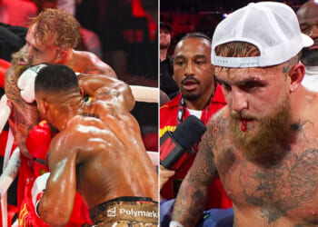 Jake Paul drives HIMSELF to hospital after YouTuber suffers broken jaw in horror KO defeat to Anthony Joshua