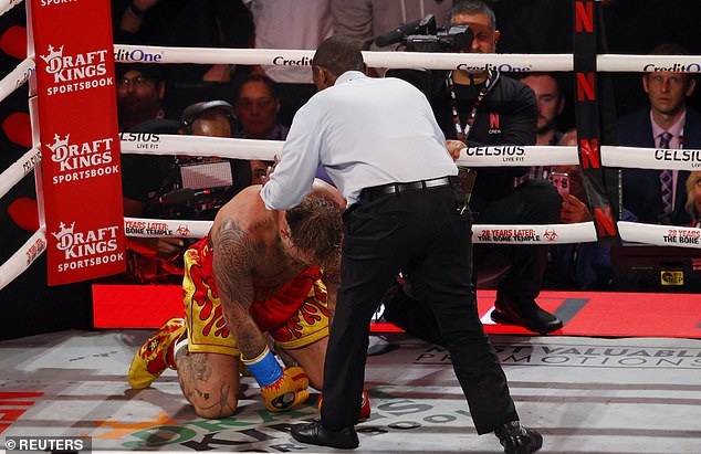 The 'Problem Child' found himself in a spot of bother after a brutal flurry from Joshua