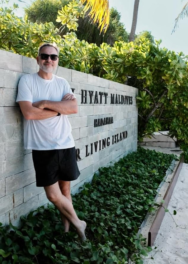 In a series of what appear to be sponsored Instagram posts, Walliams is shown scuba diving, swimming and enjoying afternoon tea while tagging the Park Hyatt Maldives Hadahaa resort