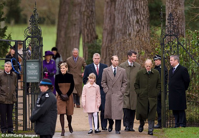 Kate remained in Berkshire with her family that year due to her ill-health. Unsurprisingly, William wanted to be with his wife and for the first time was excused from attending. (Pictured: the Royal Family arrive at Sandringham's St Mary Magdalene Church in 2012)