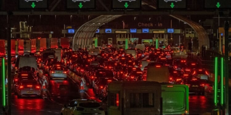 Christmas getaway chaos as hundreds of families held in huge queues after IT issue causes mass delays