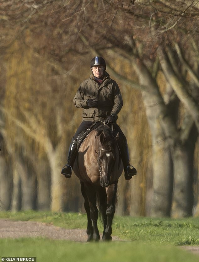 A wider view of Andrew Mountbatten Windsor who broke cover today after the image of him sprawled across several woman came to light