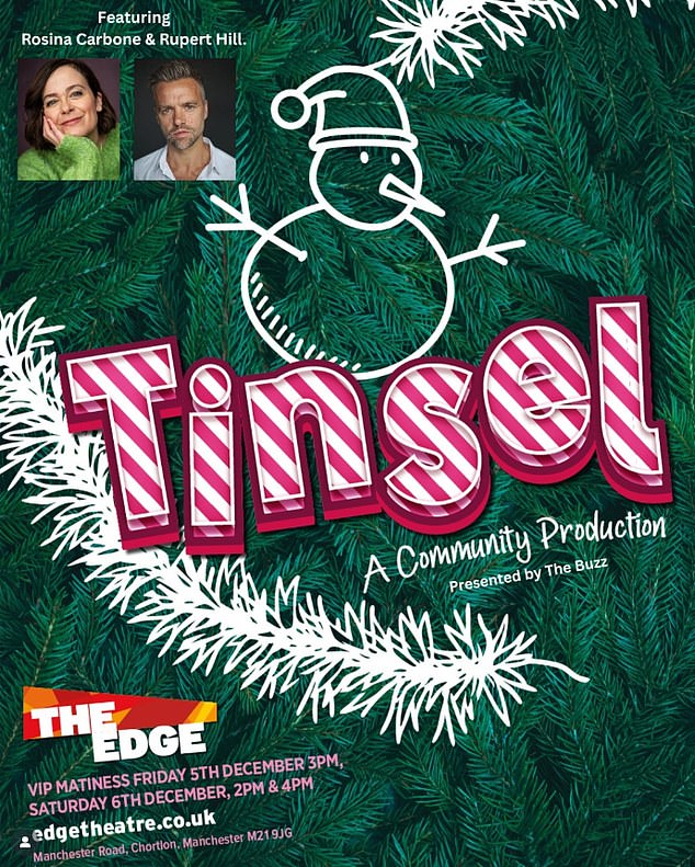 Earlier this month Rupert also appeared on stage in Christmas show Tinsel at The Edge theatre in Manchester
