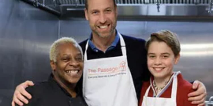 Prince George hands out Xmas dinners at same homeless charity Diana took Wills to 32 years ago