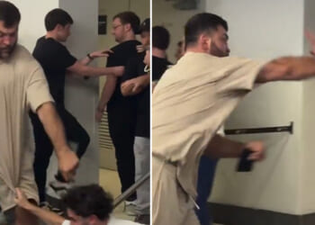 UFC heavyweight champion-turned-actor in shocking brawl with millionaire YouTube prankster backstage at Joshua vs Paul