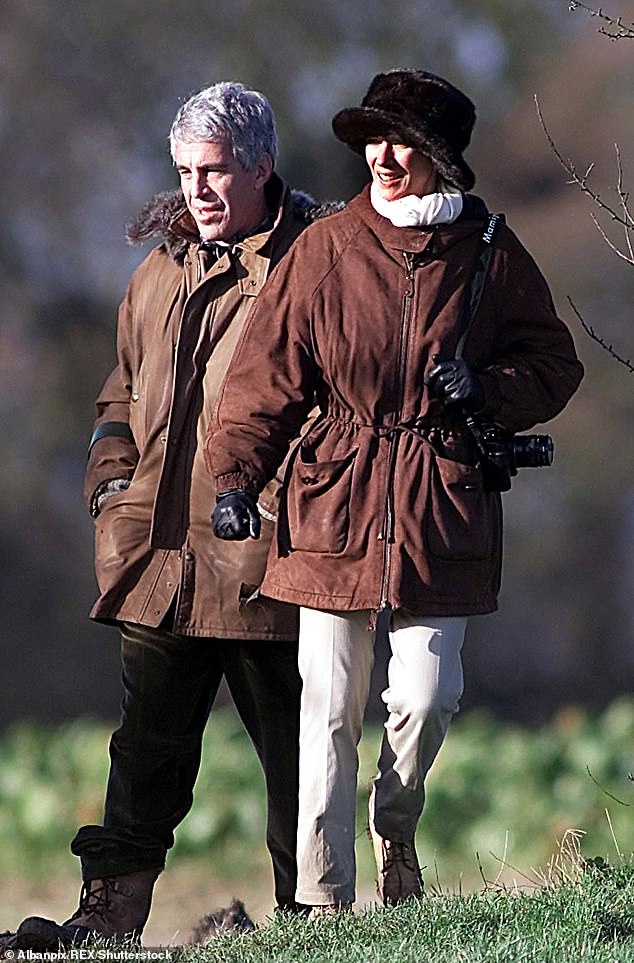 Jeffrey Epstein and Ghislaine Maxwell on a pheasant shoot on the Sandringham estate in 2000