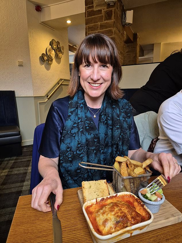 Ms Reeves was also pictured enjoying a pub lunch at The Britannia pub in her constituency last year