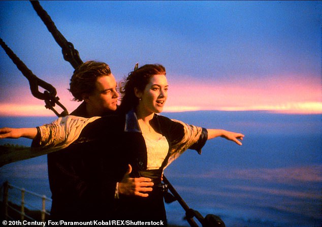 Kate Winslet and Leonardo Dicaprio in 1997 film Titanic, directed by James Cameron