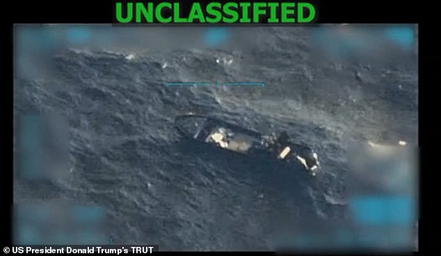 The US has attacked several boats in the Caribbean. The Trump Administration has said the US military is conducting strikes on boats allegedly carrying drug traffickers (pictured: a September strike on a boat)