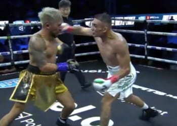 UFC legend Tony Ferguson brutally knocks out Spencer Warren's TOOTH to win Misfits Boxing title