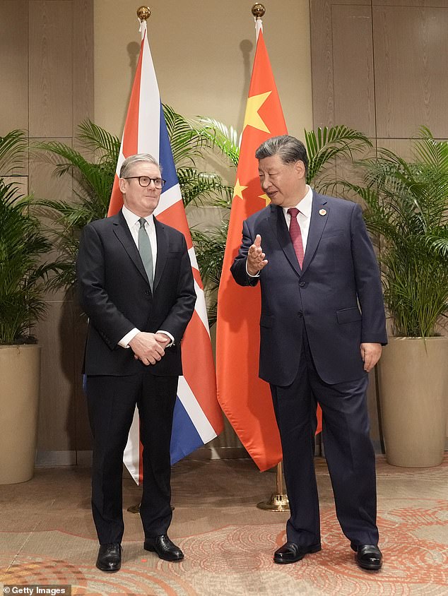UK Prime Minister Sir Keir Starmer during a bilateral meeting with Chinese President Xi Jinping. The British PM is rumoured to be heading to China for a diplomatic visit next month