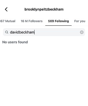 Dad David is also no longer followed by his son