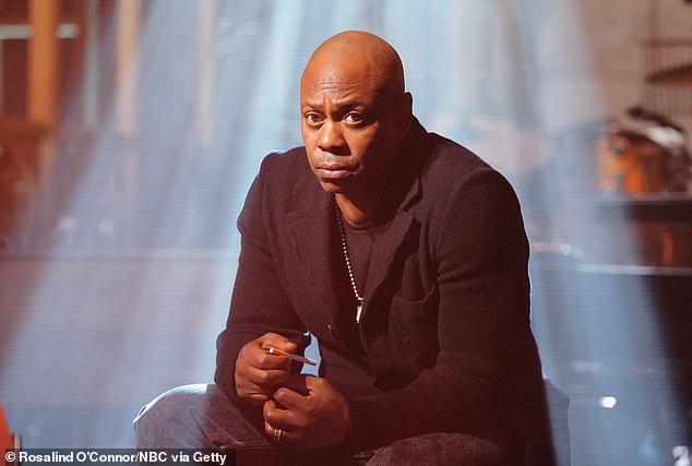 Chappelle also took a jab at Kirk during his October 1 set at the Riyadh Comedy Festival in Saudi Arabia; pictured January 14 during promos for his hosting gig on SNL