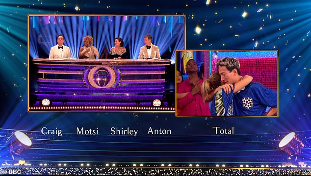 The moment was followed by a perfect score of 40 from the judges, which left both Carlos and Karen in tears once again