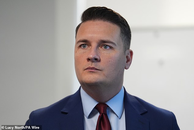 It would be seen as a blow to the leadership hopes of Health Secretary Wes Streeting (pictured) after reports that his allies had made their own 'joint ticket' approach to Ms Rayner