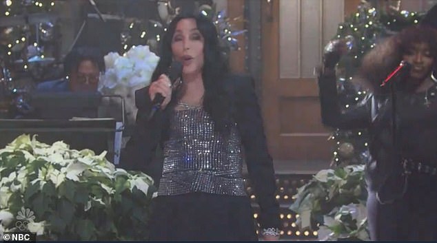 After her performance of DJ Play a Christmas Song left fans in hysterics, she returned to the stage to sing the 1950s Chuck Berry classic Run Run Rudolph