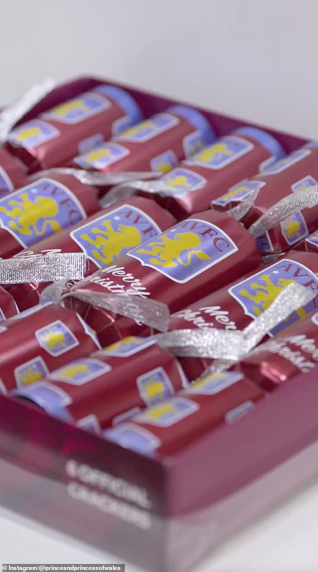 Aston Villa crackers were provided by one volunteer, in a touching tribute to the Royals to acknowledge their favourite football team