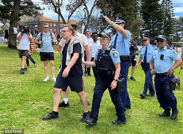 Police ordered the man to move on after he was heckled by locals